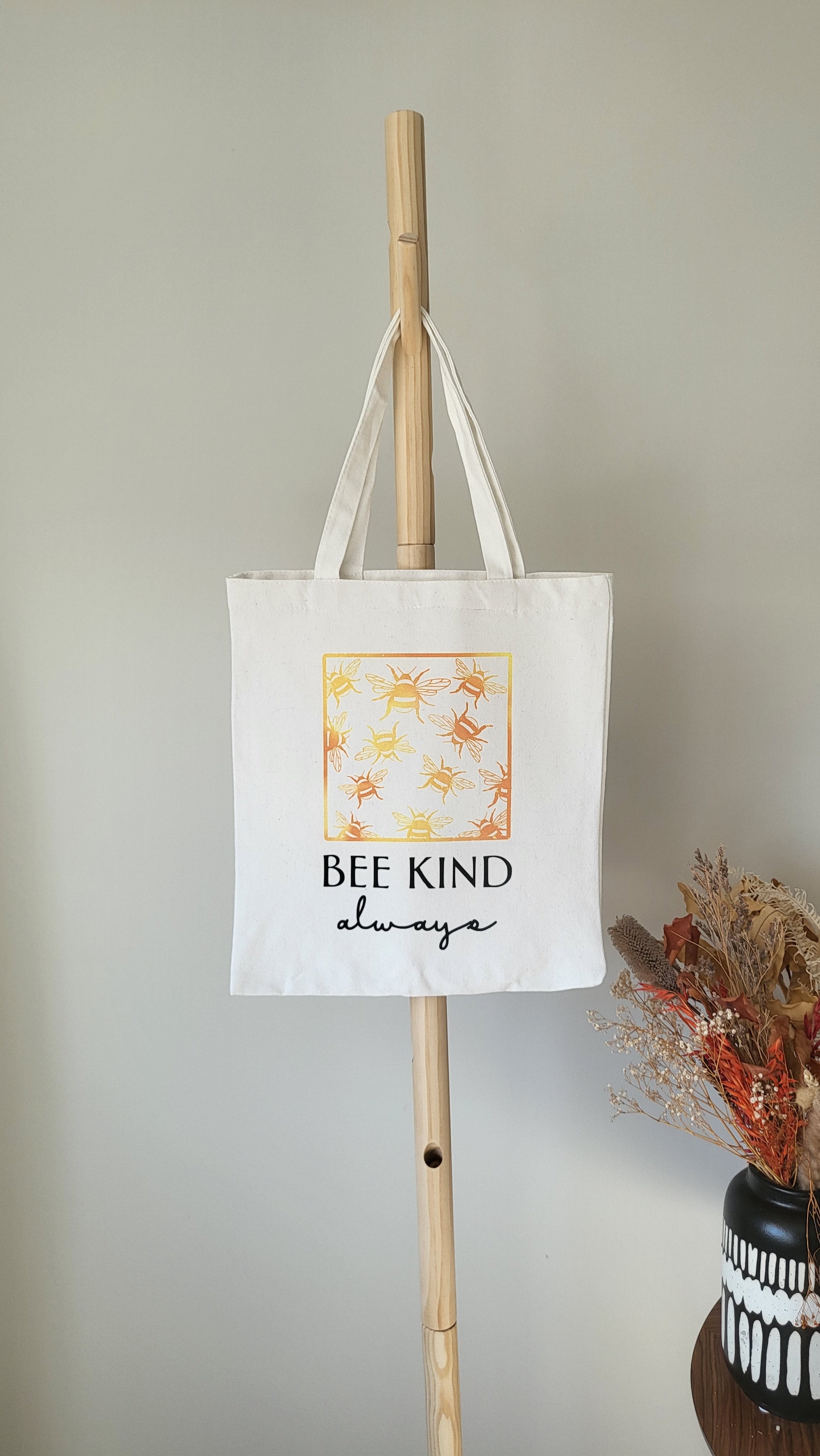 Bee Kind Tote Bag The Maple Leaf Studio
